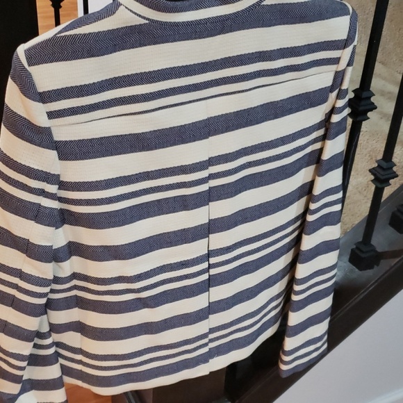 Tommy Hilfiger Women's Twill Striped Blazer Ivory - Picture 2 of 6